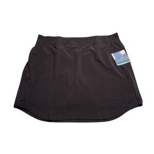 Coolibar Pisa Travel Skort UPF 50+ Pockets Elastic Waist Black Womens Size XXL
